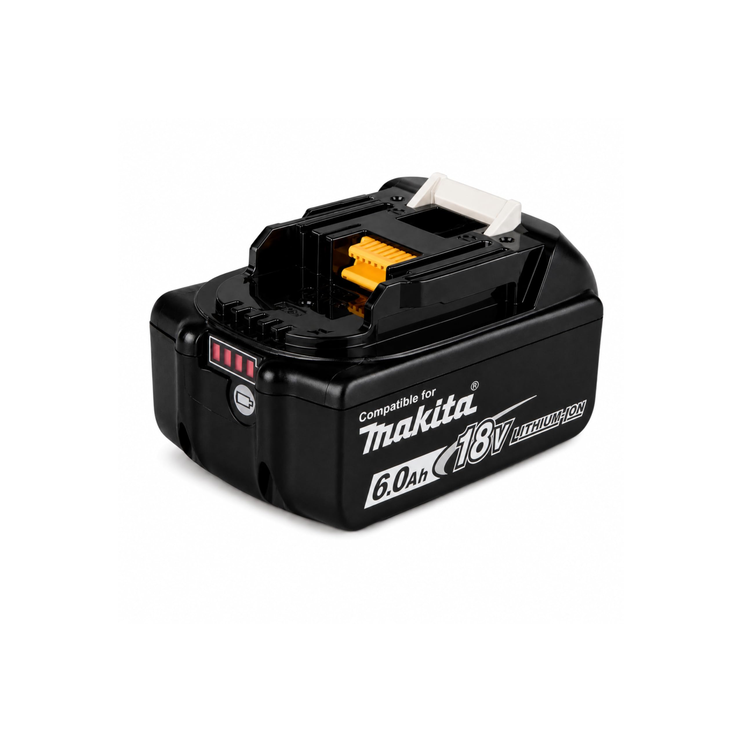 Batterie de rechange 18 V 6,0 Ah compatible avec Makita LXT – BL1860B System Batterie Li-Ion avec indicateur LED pour outils électriques 18 V