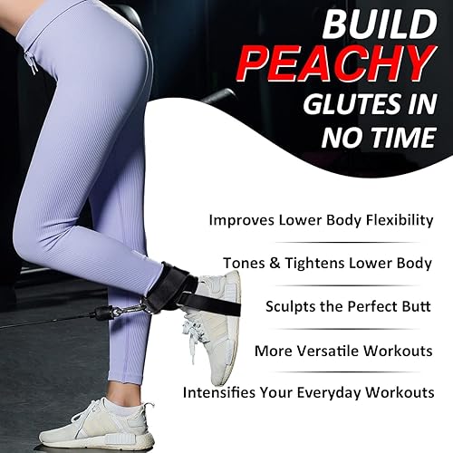 Miniatura 3 de HOOJAKU Correas de tobillo para máquina de cable para gimnasio y bandas de resistencia, puños de tobillo para entrenamientos de glúteos y piernas,