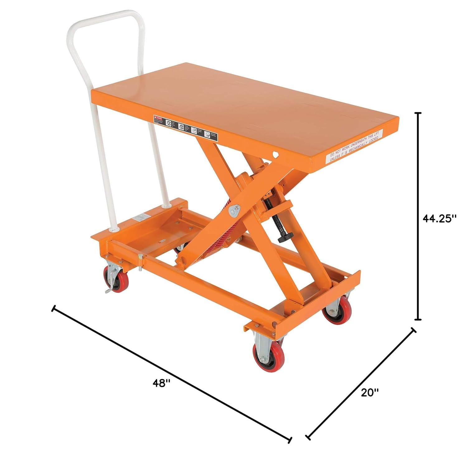 Vestil SCSC-800-2040 Steel Auto Hite Cart 48-1/2 In. x 20-1/2 In. x 35-1/2 In. 800 Lb. Capacity Orange