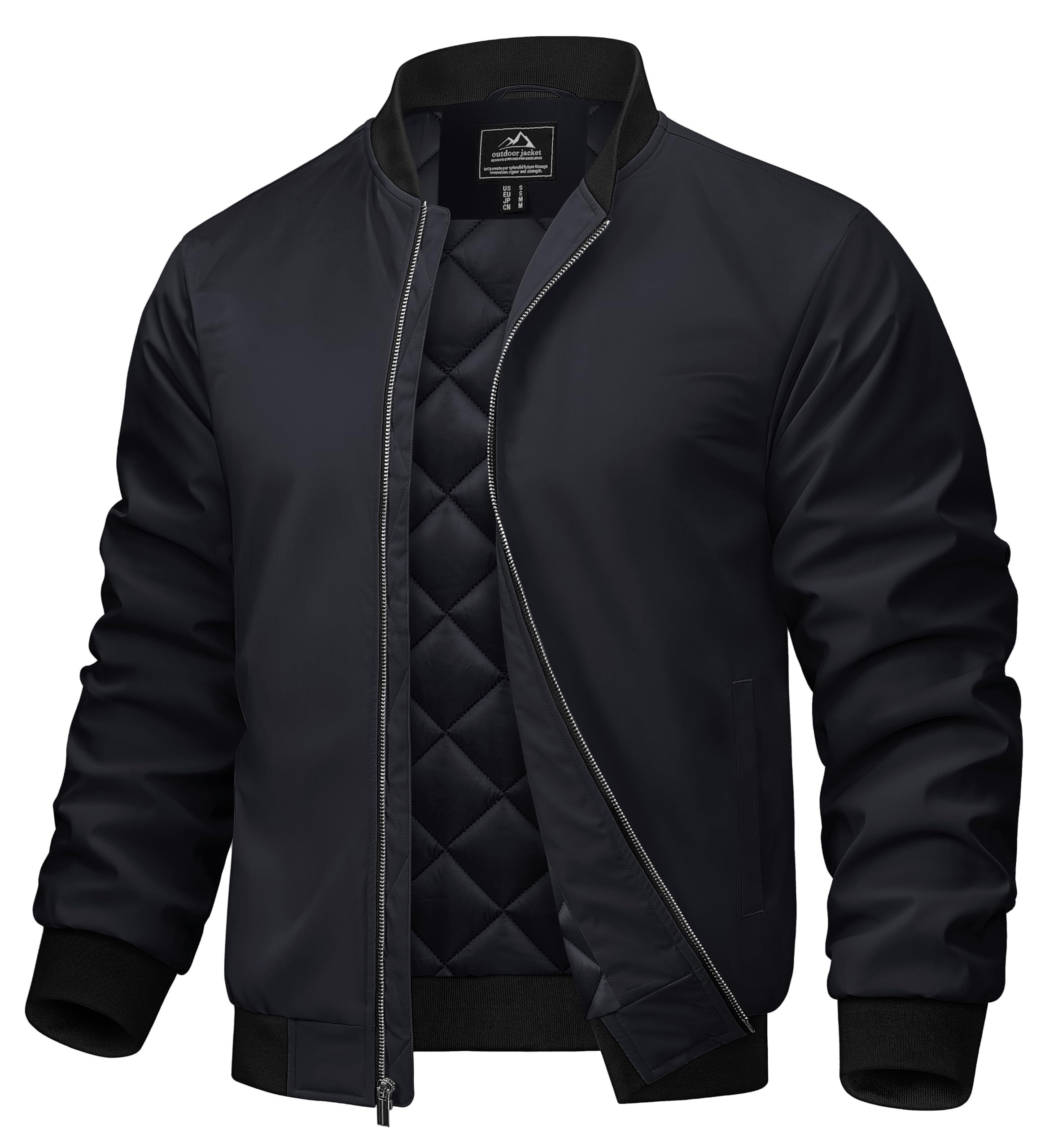 TACVASEN Bomberjacke Herren Übergangsjacke Blouson Jacke Herren Winterjacke | Thermo,Wasserabweisend,Winterjacke Warm,Steppjacke,Windbreaker,Pilotenjacke Herren,Fliegerjacke jacke Taschen