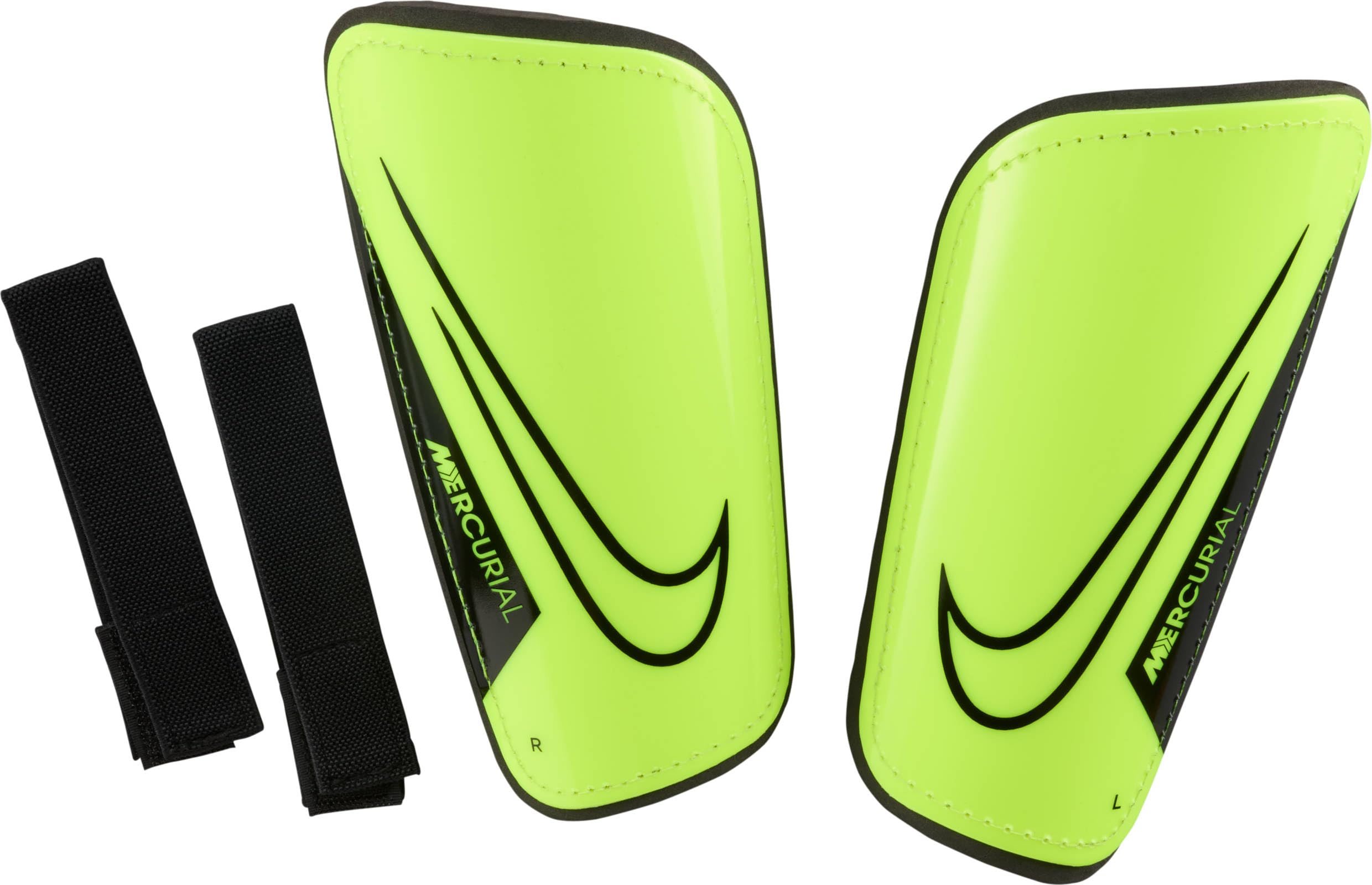 Nike Mercurial DN3614-702 Hardshell Football Shin Guards, Volt/Black/Black, S