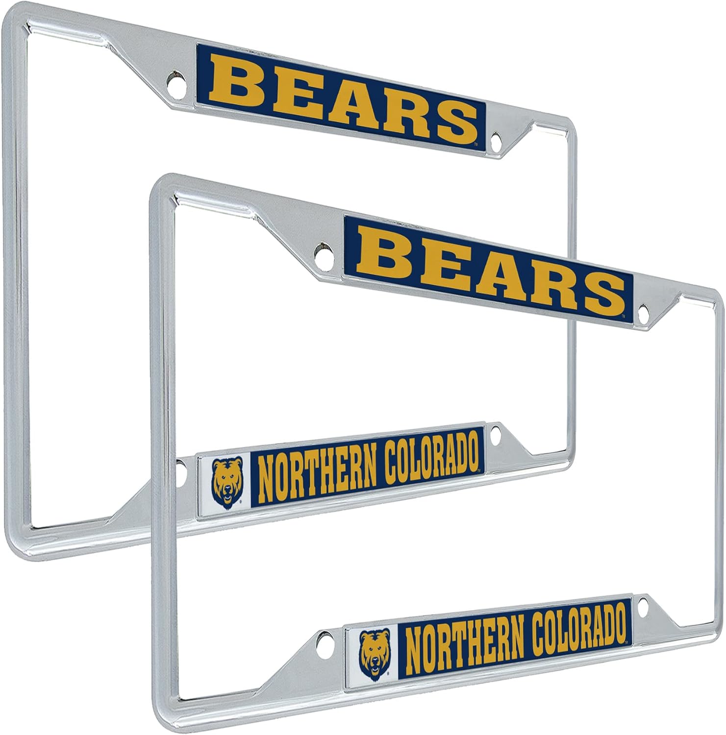 Desert Cactus University of Northern Colorado License Plate Frame Car Tag Holder for Front or Back of Car Officially Licensed Metal (Mascot 2-Pack)