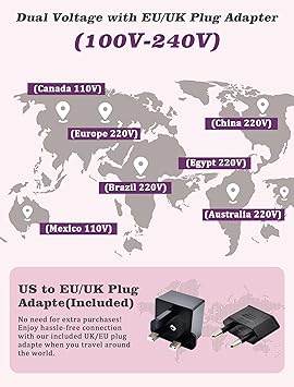 Mini Curling Iron for Travel,110~240V Dual Voltage with European Plug Adapter,Small Curling Iron for Short Hair,Tiny Curling Irons for Women,Anti-Scald Cover,Auto-Off,5 Temp Digital Settings,1 Inch