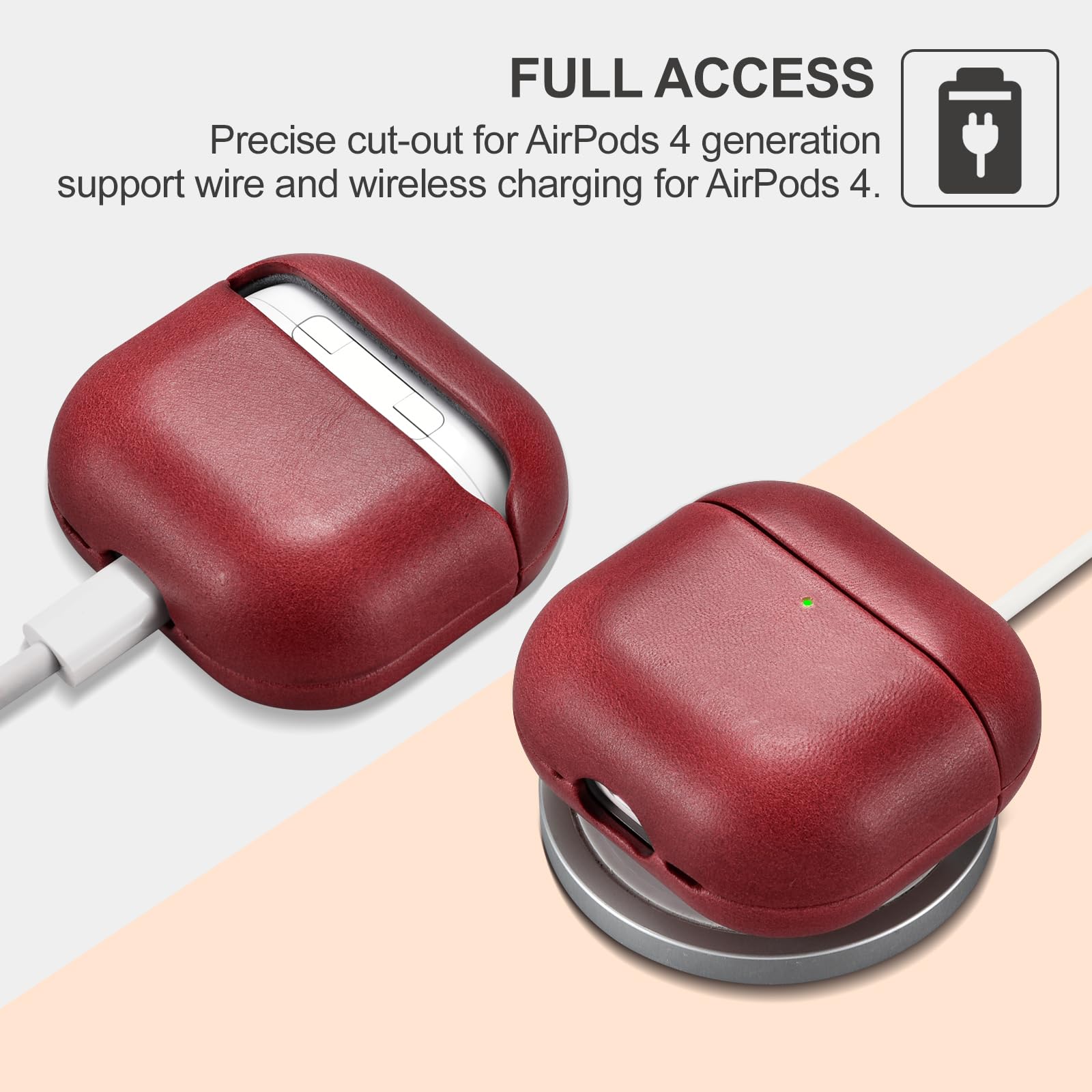 Amazon | AirPods 4 用 ケース 本革(2024年9月発売専用)落下防止 耐
