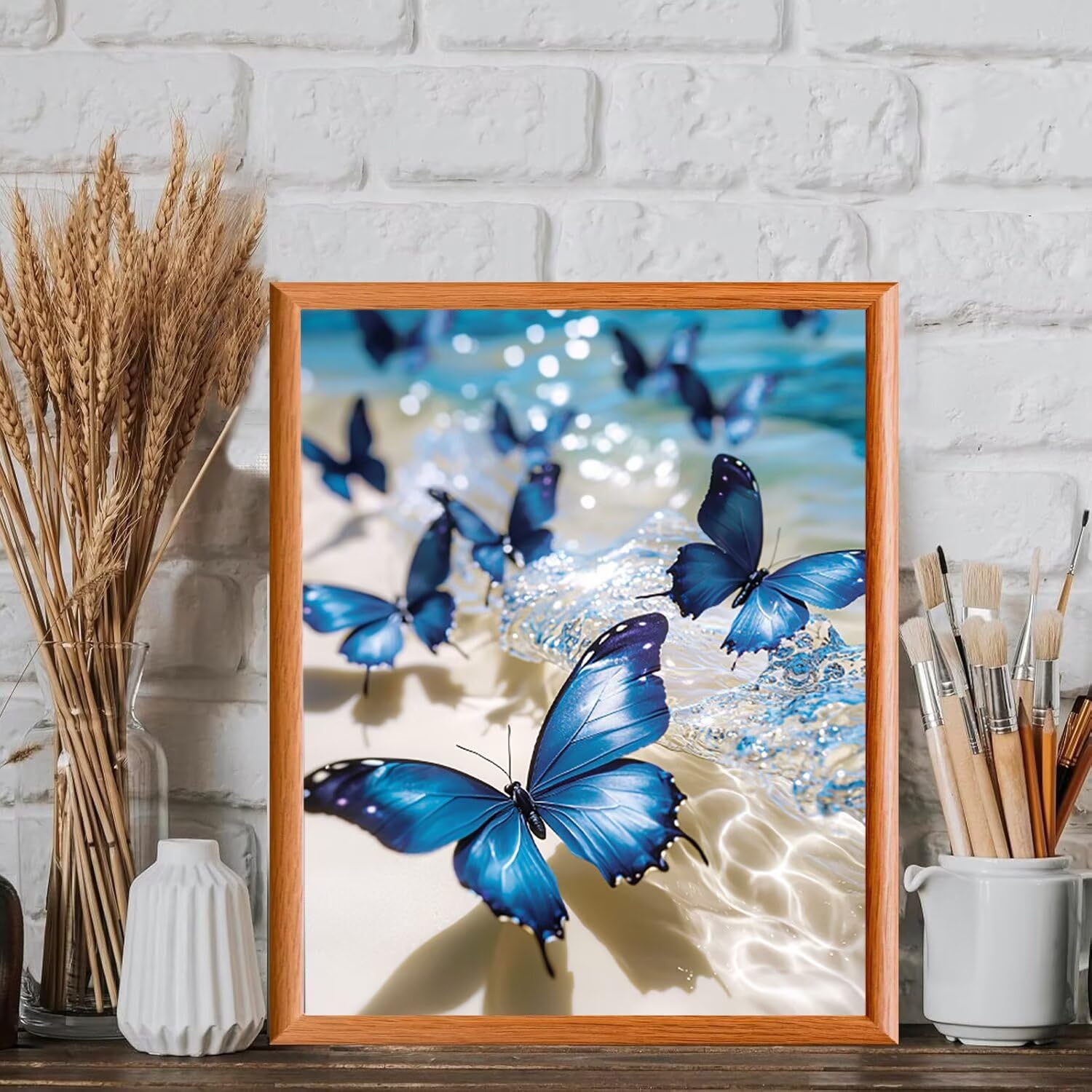 Spiaggia e farfalla Dipingere con i Numeri per Adulti, 70x90cm a-316 | Paint by Numbers Kit con Pennelli e Acrilico Pigmento, Fai da te Olio La Pittura di Numeri Kit, Decora la Casa, senza Cornice