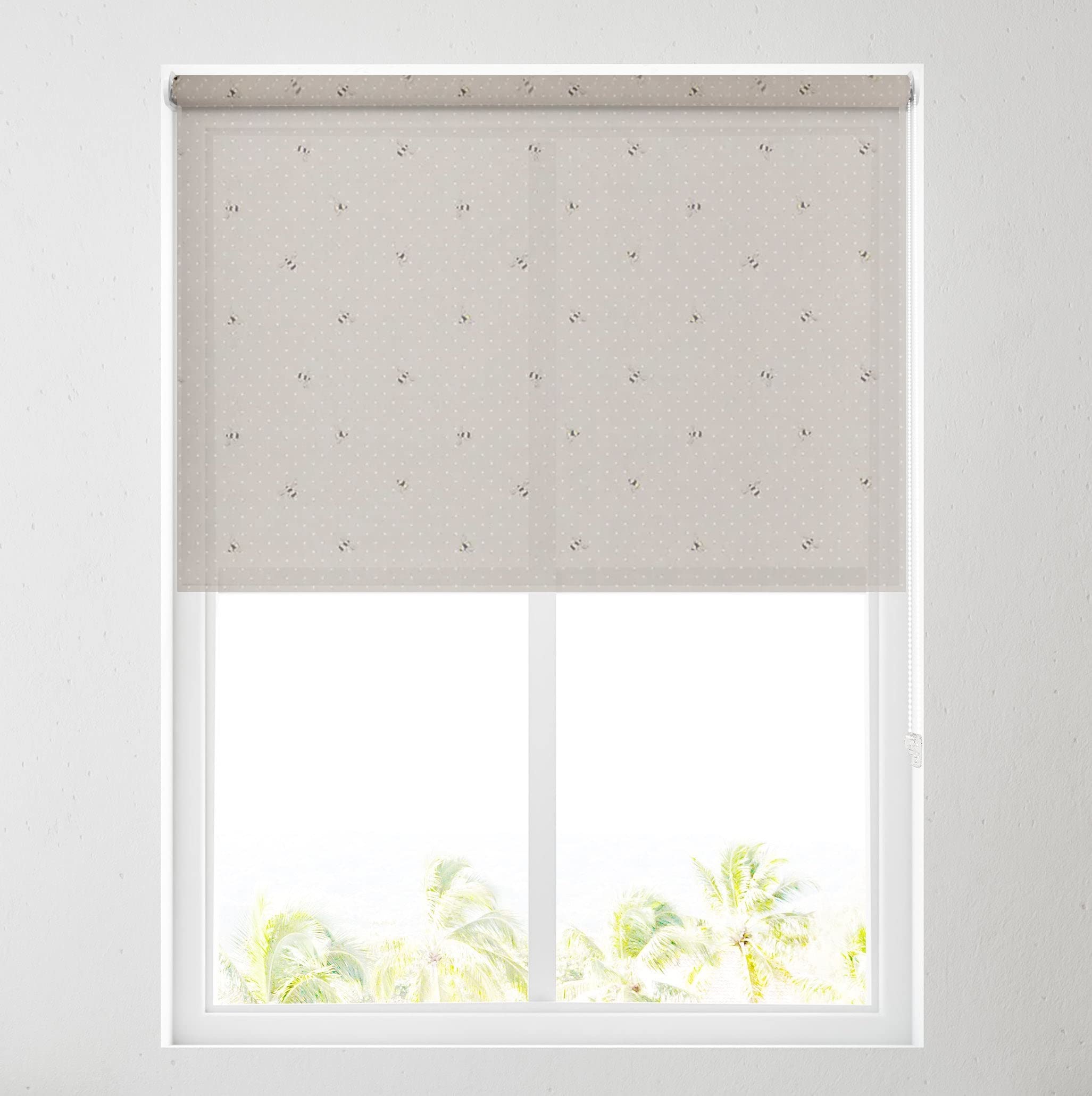 Barnes Blinds And Interiors Buzzy Bee Barnes Blinds - Daylight Pattern Roller Blinds For Windows, Custom Cut To Size - Dimout Fabric Durable Fittings Easy Fit - Roller Blind Patterned ( 61Cm)