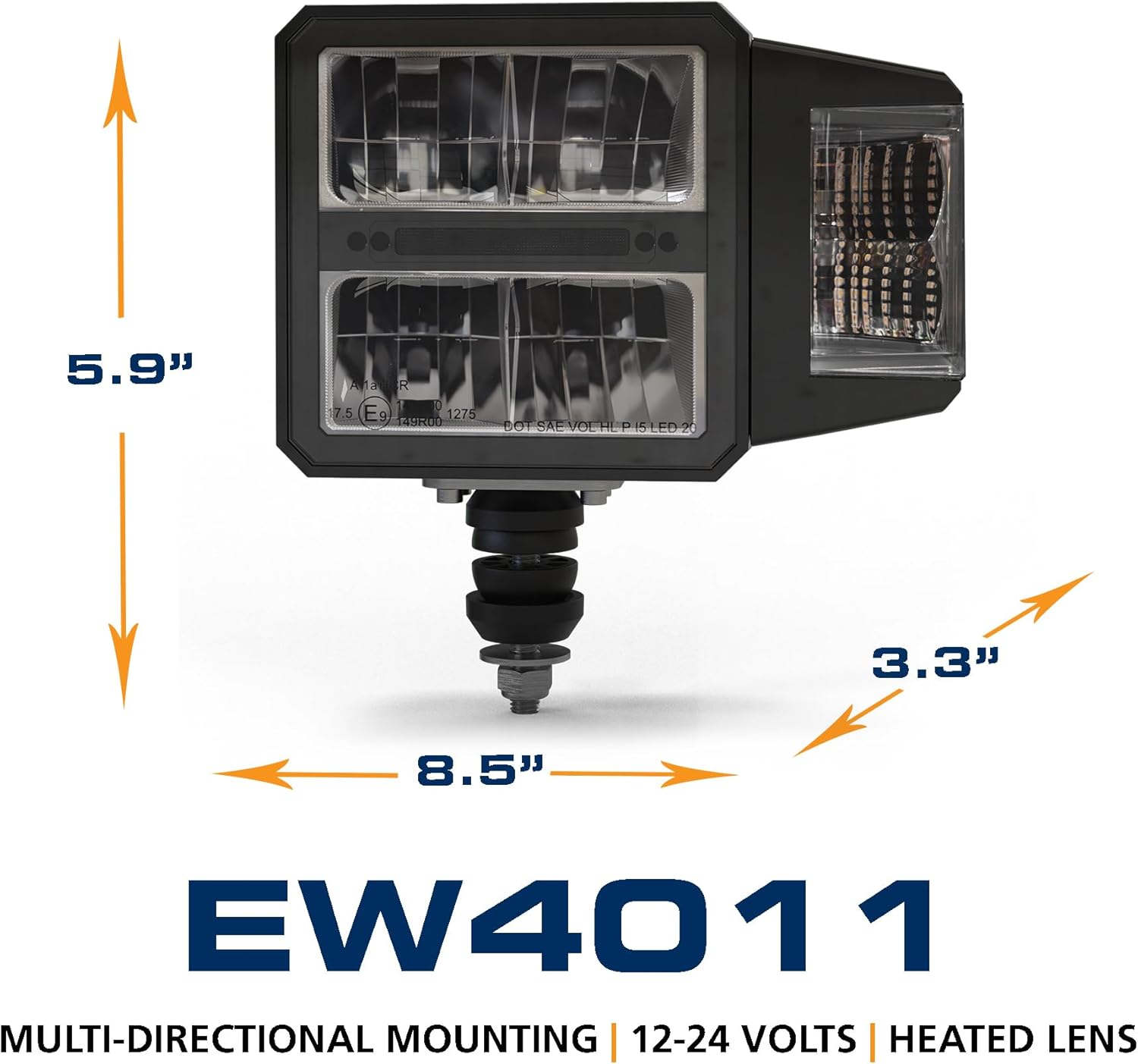 ECCO EW4011 LED Work Light with dimensions