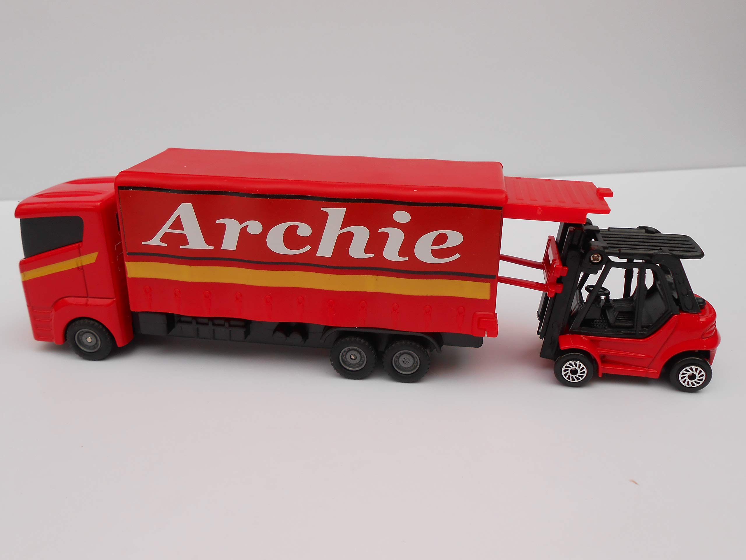 Toy Lorry And Fork Truck Personalised Any Name Red Model
