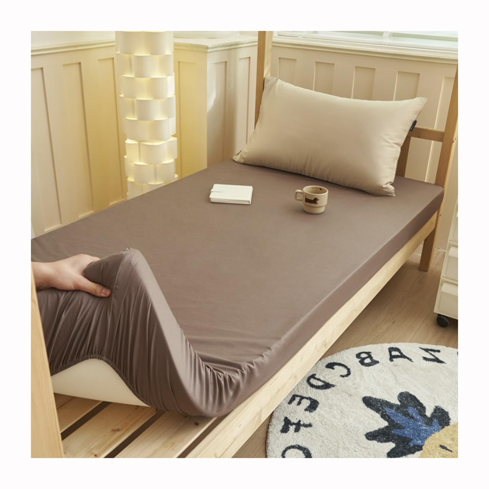 YANGAFJDUA Japanese Floor Futon Mattress Cover with Elastic Band, Traditional Futon Mattress Protector, Dustproof Futon Mattress Protective Cover Foldable Bed Cover Washable,J,150x200cm/59x79in