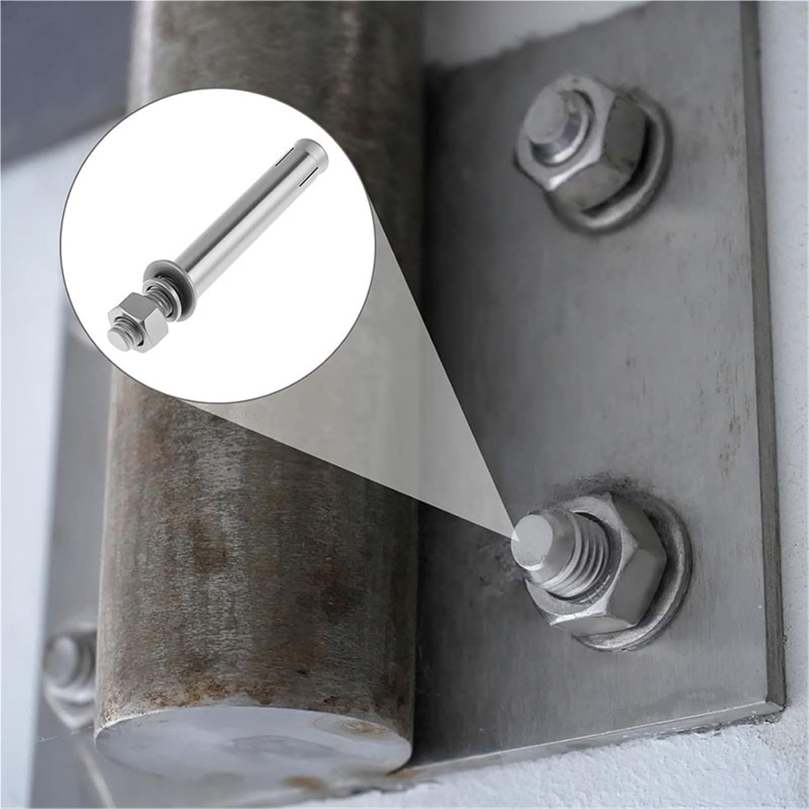 Fisher Tasselli Viti ad espansione in acciaio inossidabile 304 Ancoraggi a cuneo Bullone M6 M8 M10 Bulloni esagonali esterni for calcestruzzo cementizio(80mm,M8 5PCS)