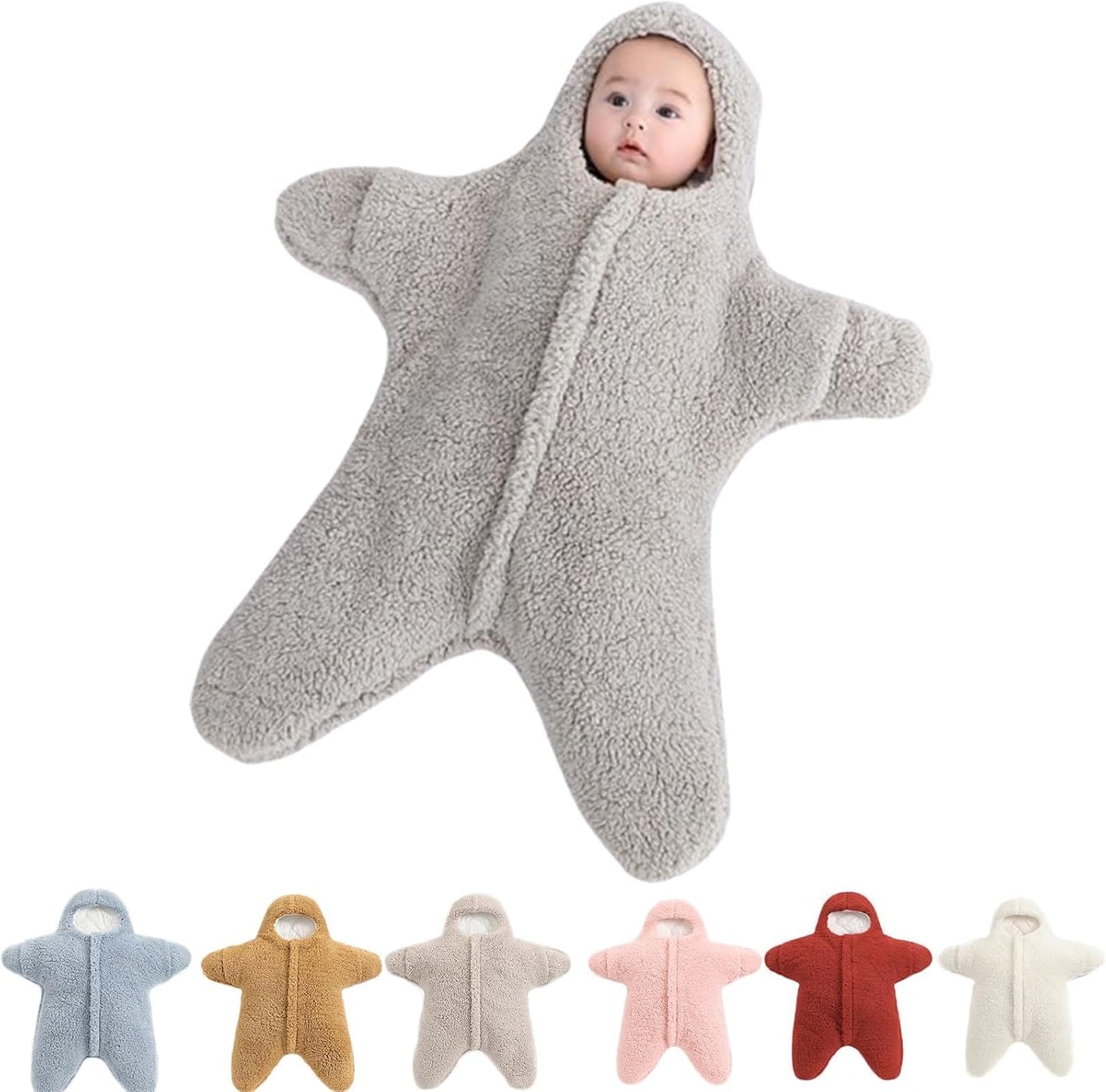 Baby Starfish Onesie, Thick Fleece Wearable Starfish Baby Onesie, Newborn Starfish Swaddle Bag