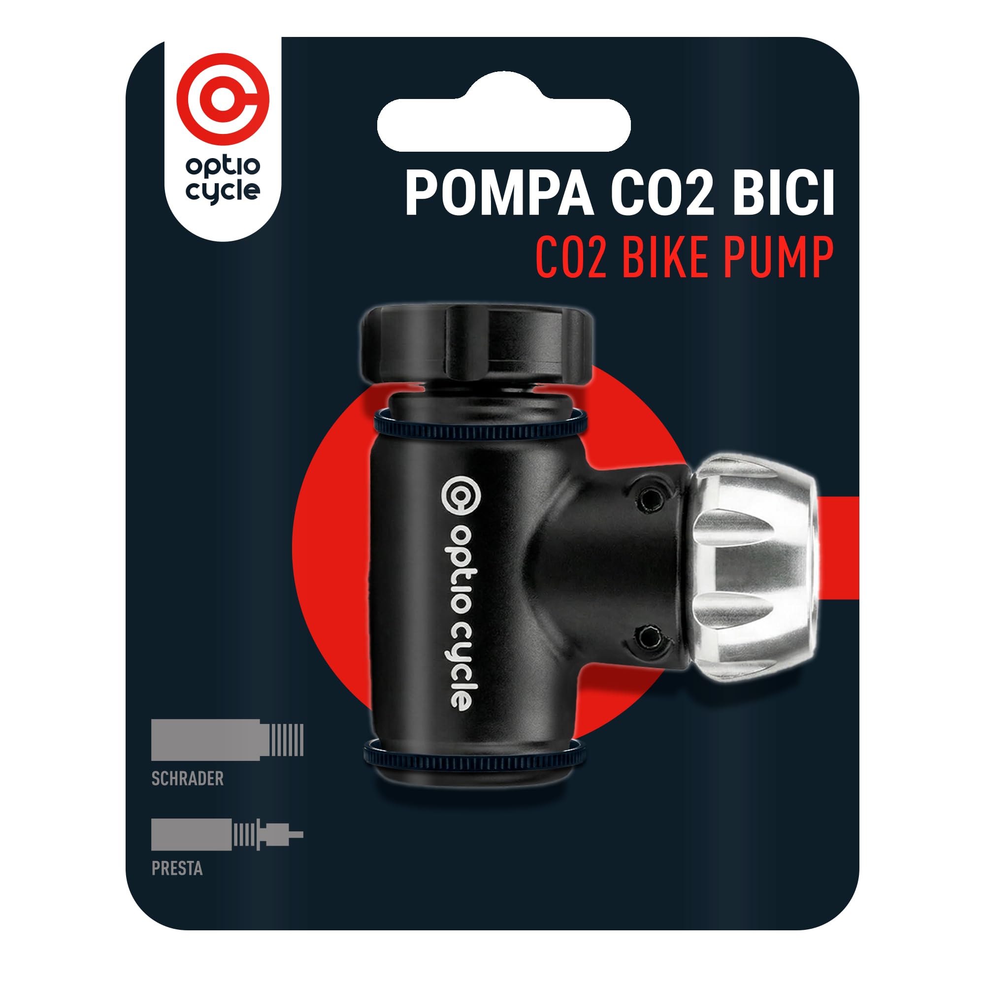 Pompa CO2 Bici – Gonfiatore CO2 per Bicicletta con Valvola di Controllo | Pompa Gonfiaggio Bici Compatibile Presta e Schrader | Regolatore CO2 Bicicletta | Rubinetto Bomboletta CO2 - 2