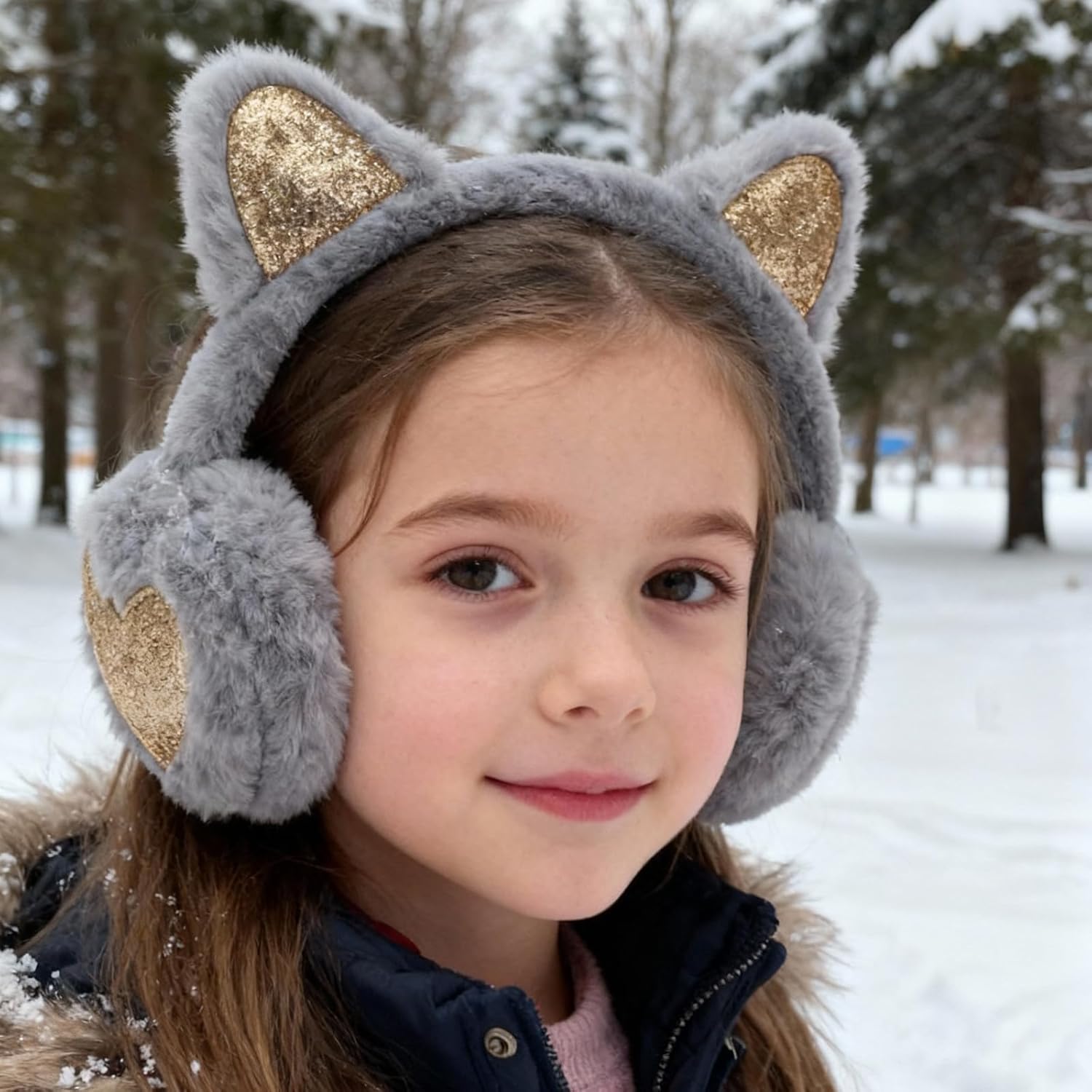 4Pcs Cute Cat Ear Earmuffs for Kids Fluffy Ear Muff for Women Ear Warmer Fluffy Ear Cover Outdoor Headband Winter Accessories - Image 6