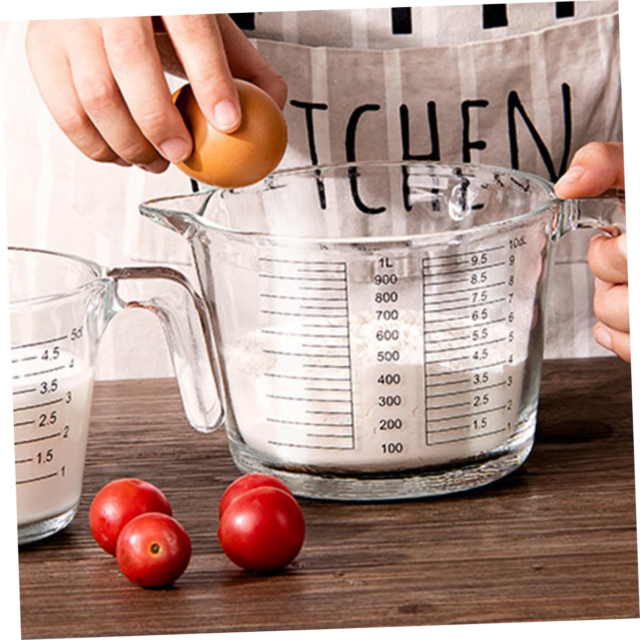 Messbecher aus Glas mit Skala, Hitzebeständig für Creme und Flüssigkeiten