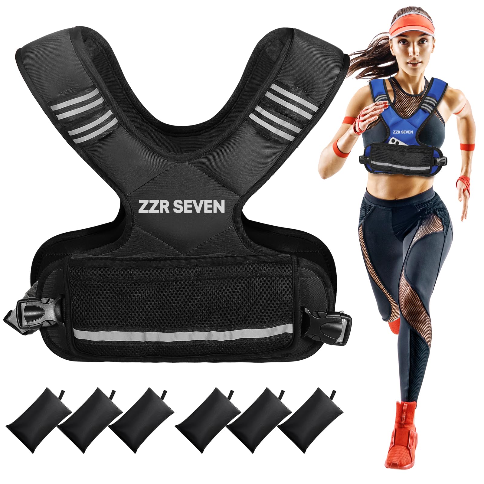 Weighted Vest for Women and Men 4-10lbs 11-20lbs Adjustable Weighted Vest with 6 Iron Sand Weights Running Vest