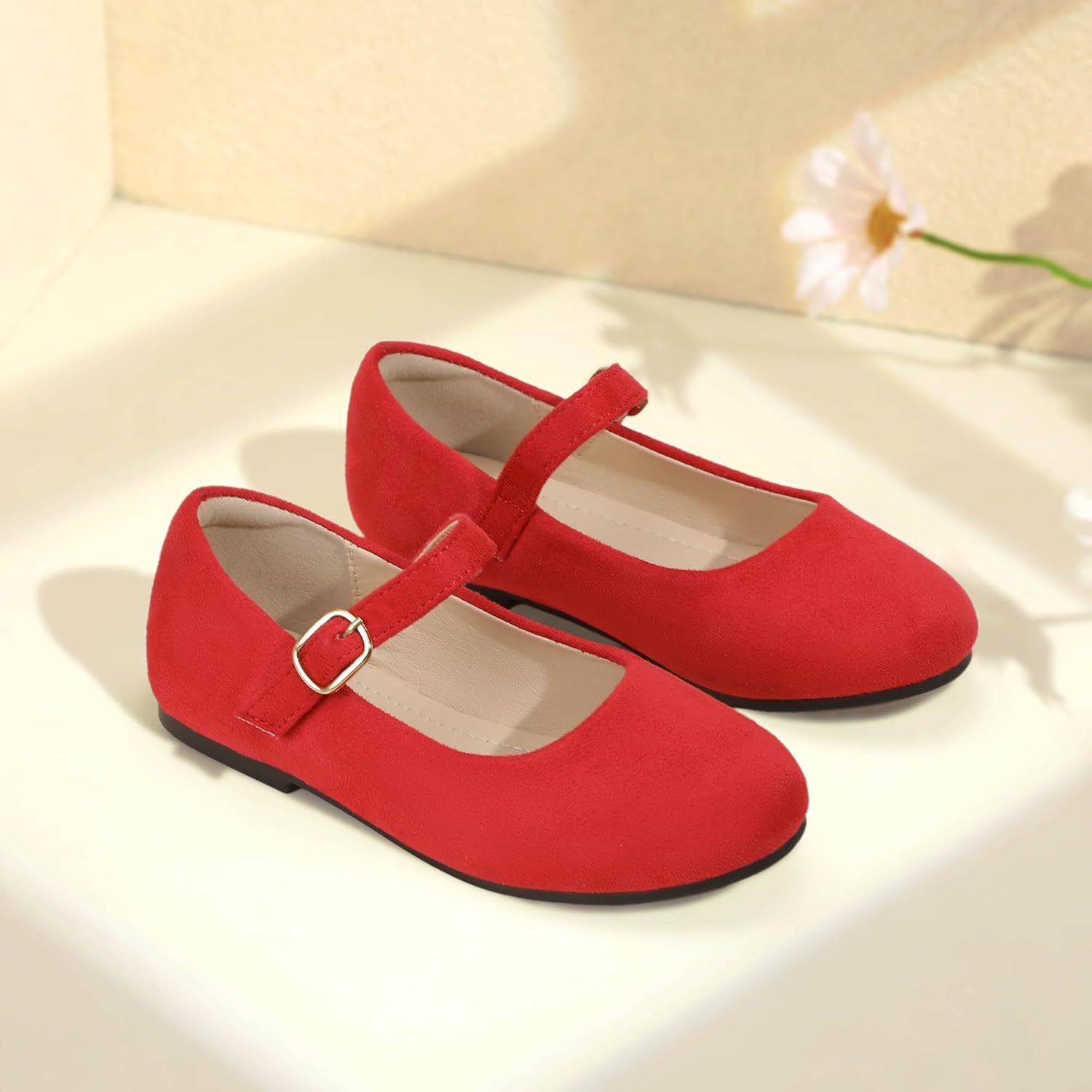 PANDANINJIA Girls Dress Shoes Flower Girl Ballet Pearl Flats Adela Wedding Party School for Toddler Little Kid - Image 5