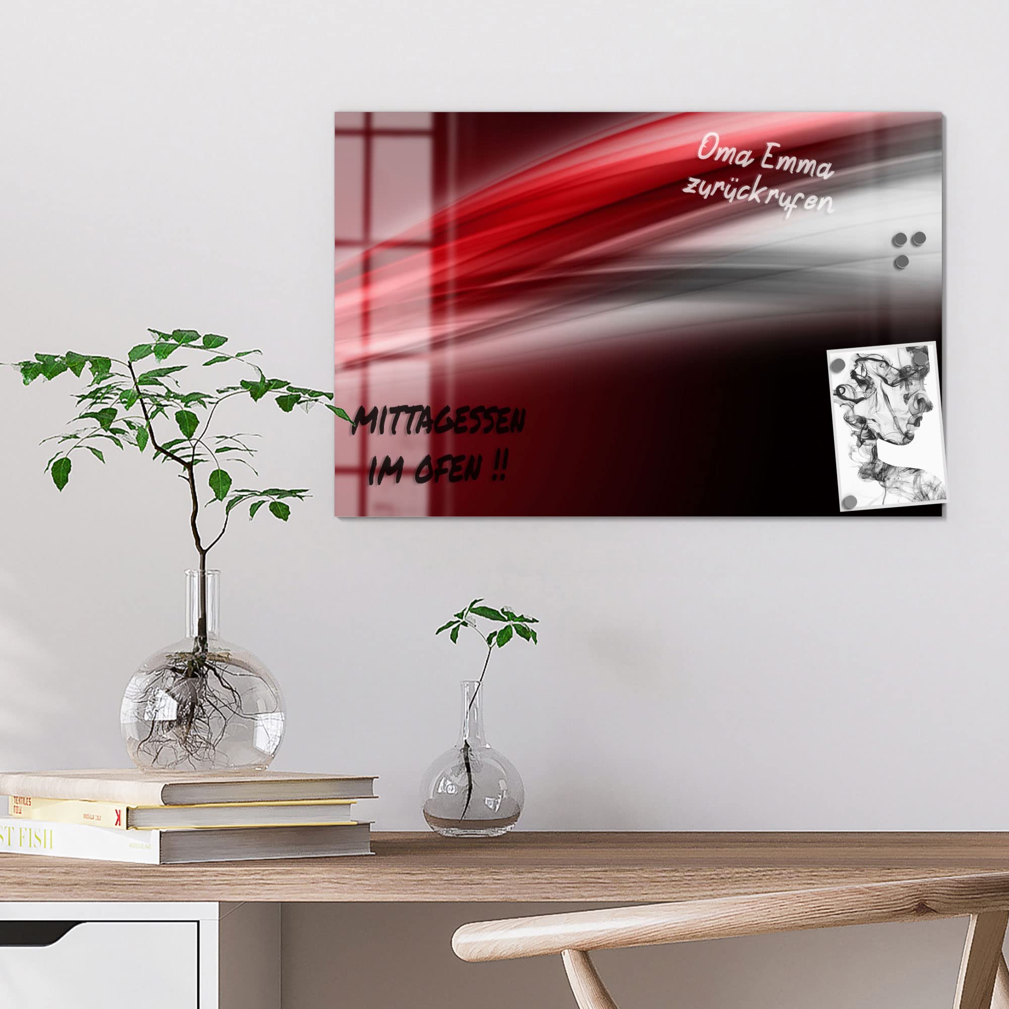 Relaxdays Lavagna Magnetica Vetro 60x40cm | Bianca, Con Pennarello, Calamite E Montaggio A Parete - Foto 12