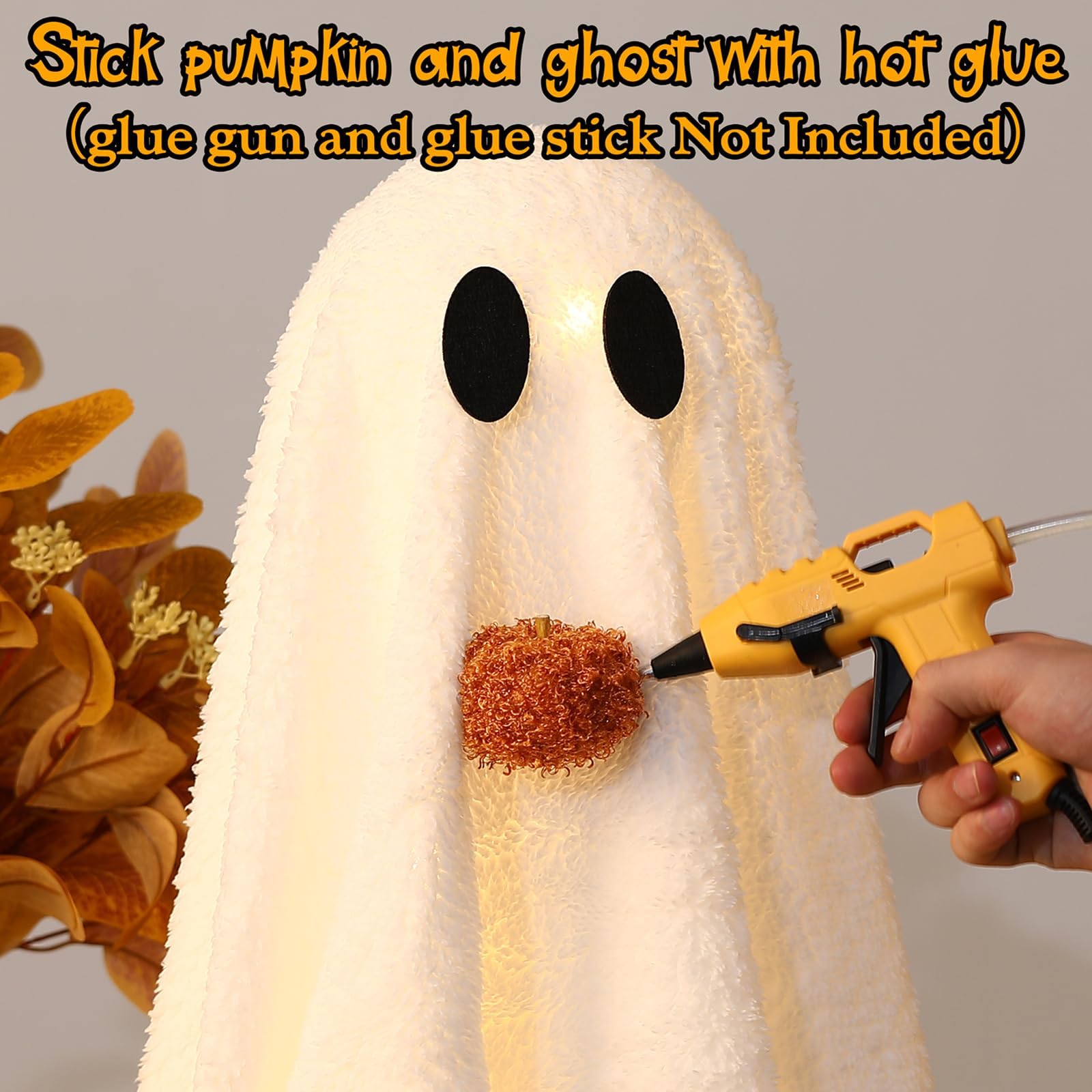 Halloween Citrouille FantôMe DéCoration, Halloween Decoration Luminescence, DéCorations d'halloween IntéRieures,Décoration fantôme d'horreur pour Table à Manger, CheminéE, Faire La FêTe (A)