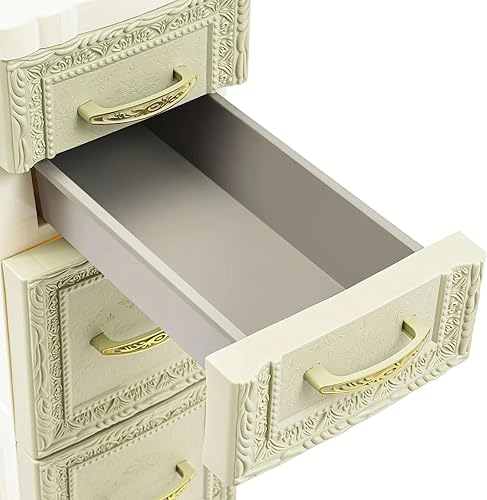 Miniatura 8 de Armario de almacenamiento estrecho de 7 niveles, organizador de almacenamiento delgado con ruedas móviles, carrito de almacenamiento de 8 cajones,