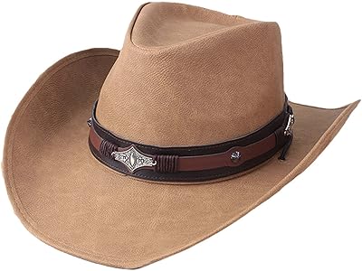 Aoleaky Men Women Western Cowboy Hat Wide Brim Godfather Hats Gentleman Church Sombrero Hombre Jazz Cap 04 M