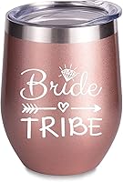 Vista 1 de Bride to Be - Copas de vino de acero inoxidable de 12 onzas de Bride Tribe Regalos de boda de compromiso, tazas de damas de honor, suministros