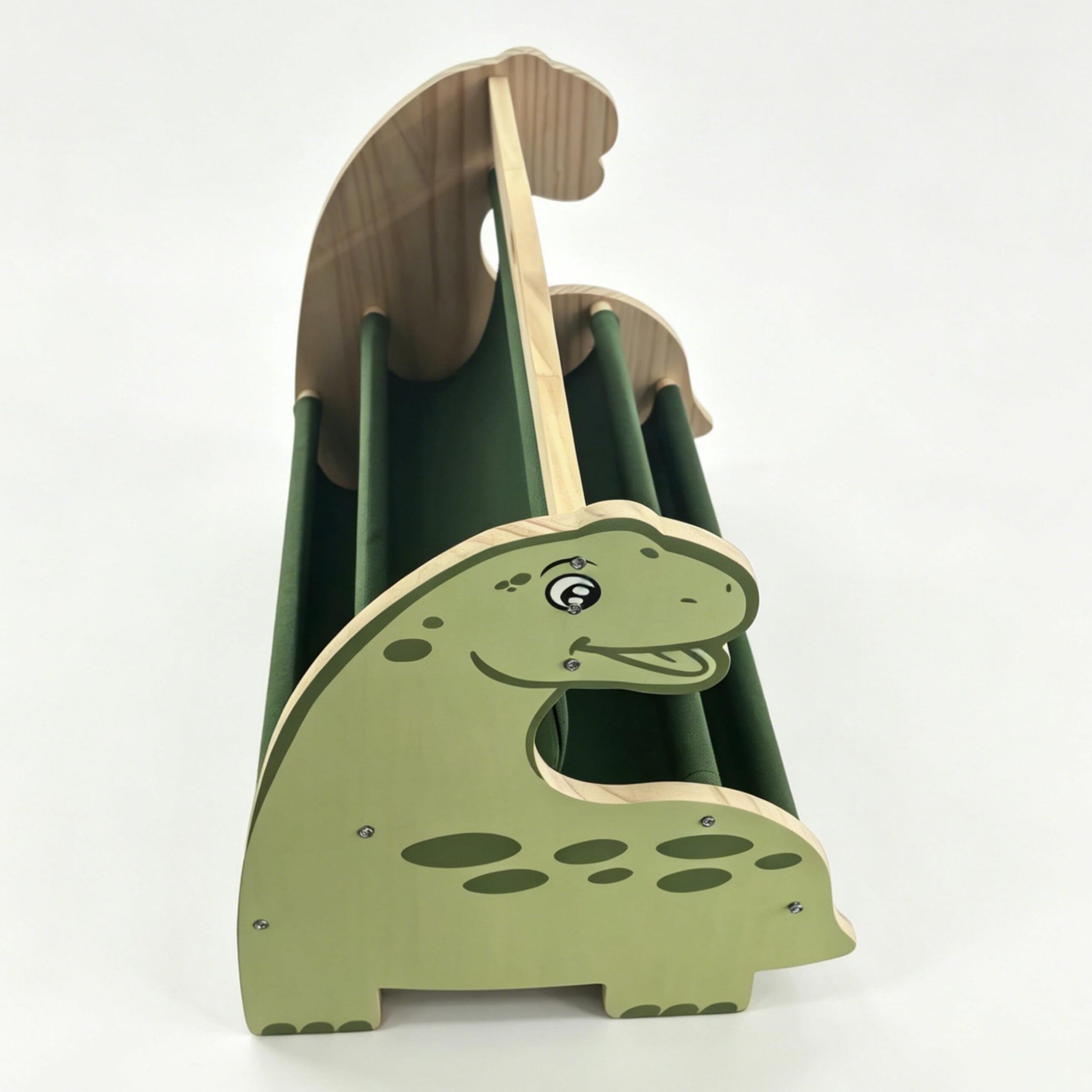 Relaxdays étagère à Livres Enfant, Bois, 4 bacs en Tissu, Vert/Naturel
