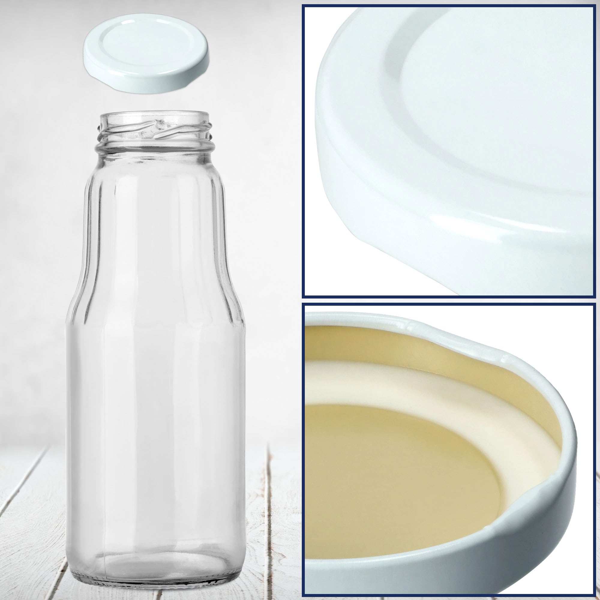 KADAX Set di 100 coperchi a Vite Twist-off Ø38 mm Bianco – coperchi di Ricambio in Metallo per Piccole Bottiglie e barattoli per spezie, Chiusura ermetica