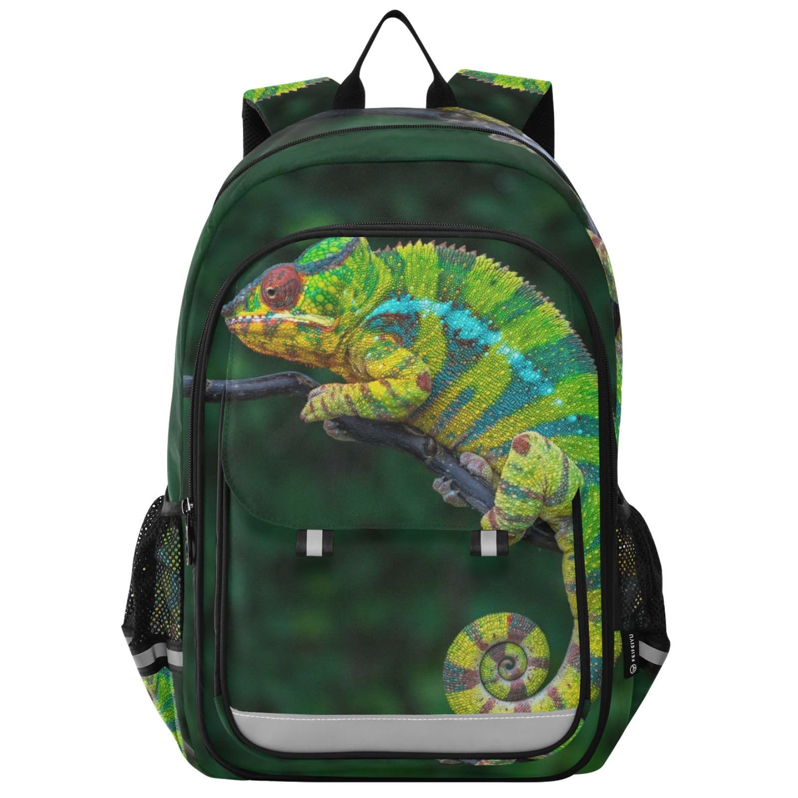 Youjuner Boys Color 99 Kids Backpack Tropical Chameleon School Bag Rucksack Daypack Bookbag Travel Backpack For Girls Child