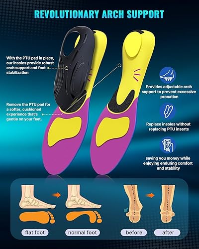 Miniatura 3 de Plantillas de soporte de arco para fascitis plantar insertos de soporte de arco resistentes para mujeres y hombres más de 220 libras - Arco de talón