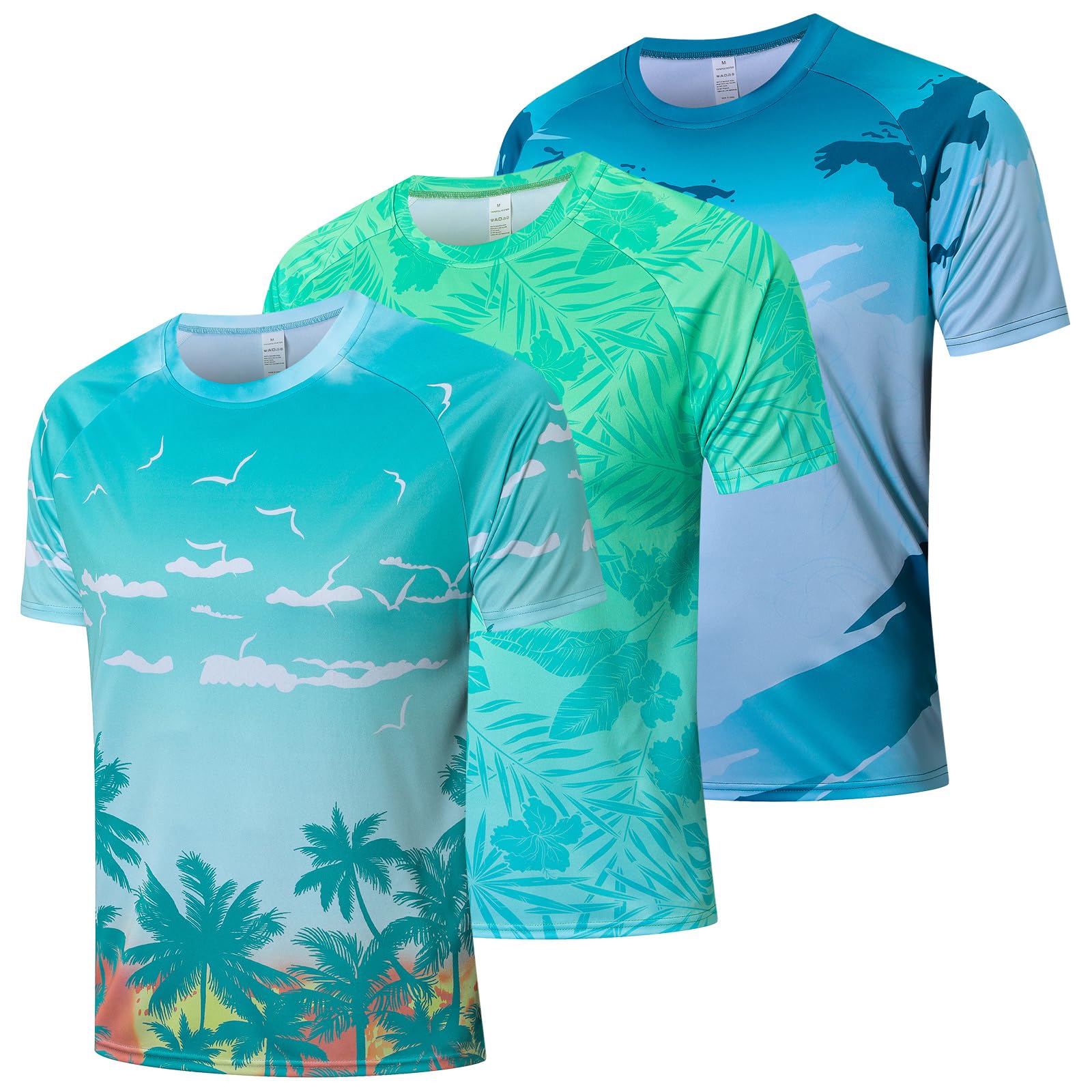 CIMIC 3er-Pack Rashguard-UV-Shirt für Herren,Wassersurf-Shirt,UPF 50+,UV-Schutz-Schwimm-T-Shirt,schnell trocknend, atmungsaktiv,Sonnenschutz für Outdoor-Surfen,Laufshirt