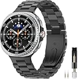 Metal Band for Samsung Galaxy Watch 8 40mm 44mm/8 Classic 46mm(2025), Stainless Steel Strap with Secure Clasp, Men's Rugged & Stylish Wristband Compatible with Galaxy Watch 8/8 Classic