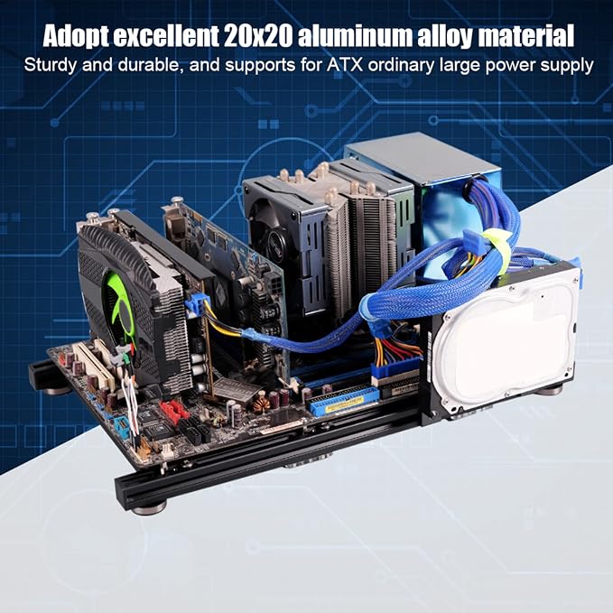 Gabinete Open Frame para placas MATX ATX ITX aluminio miniatura 4