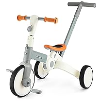 HyperMotion Triciclo Passeggino 5 in 1 per Bambini 18 Mesi-4 Anni – Bici Senza Pedali con Maniglione Regolabile, Pieghevole e Trasformabile da Triciclo a Mini Bicicletta – Grigio.