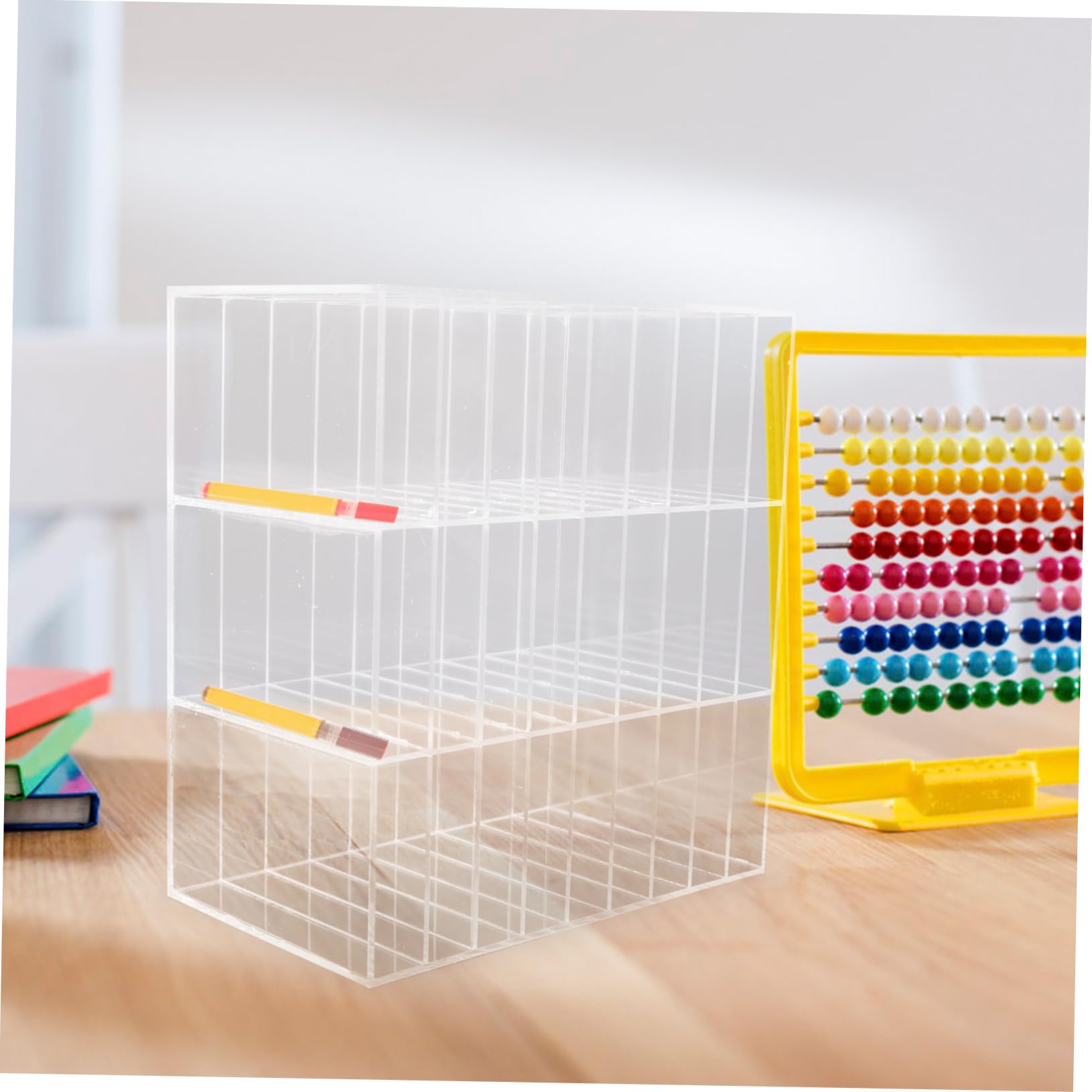 Portapennarelli in Acrilico Organizzatore da Tavolo Portapenne Portatile per Casa e Scuola Design Semplice e Durevole