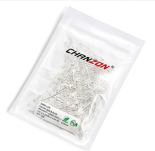 Miniatura 7 de CHANZON 100 piezas de 0.118 in rojo y azul LED de diodo luces de cátodo común (transparente redondo transparente bicolor) iluminación brillante