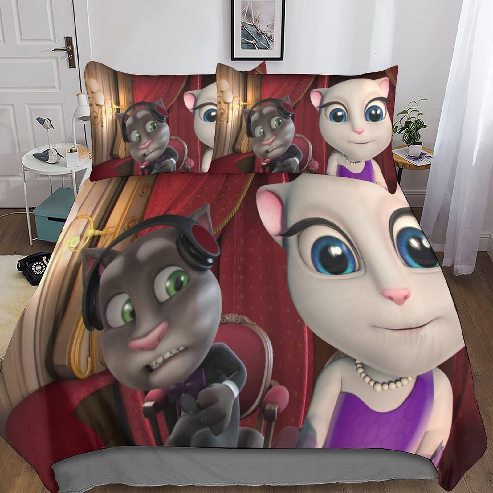 Parure de lit 3 pièces pour enfants motif Tomcat Family 200x200cm avec zip