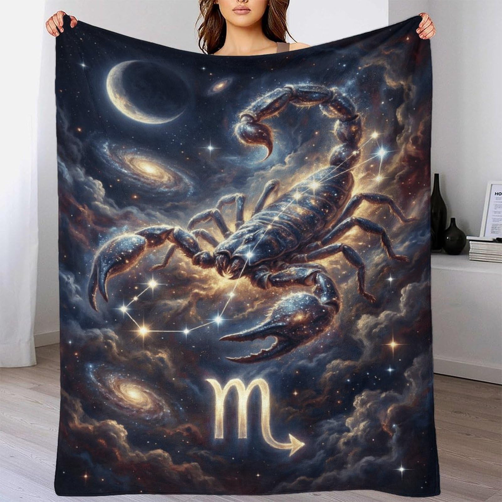 H3B8U2Y5 Scorpio Zodiac for for Flannel Throw Blanket, Bedroom Nap Use