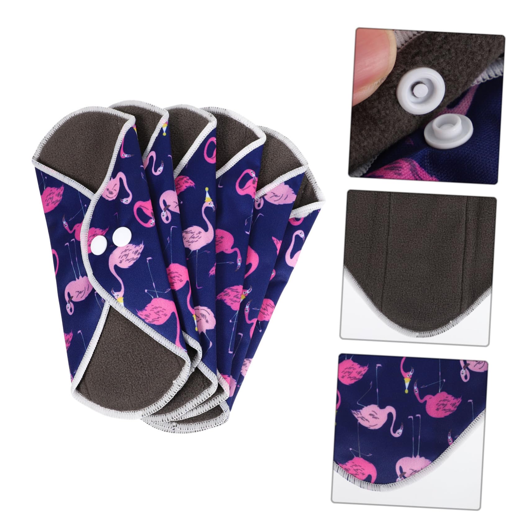 Amosfun 3sätze Wiederverwendbare Bambuskohle Menstruationsbinden Mit Tasche Teilig Waschbar Antiallergisch Super Saugfähig Für Reisen Sport Und Alltag