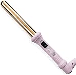L'ANGE HAIR Ondulé Titanium Curling Wand | Professional Hot Tools Curling Iron 1 Inch | Salon Hair Styling Wands for Beach Waves | Best Hair Curler Wand for Frizz-Free, Lasting Curls (Blush 25 MM)