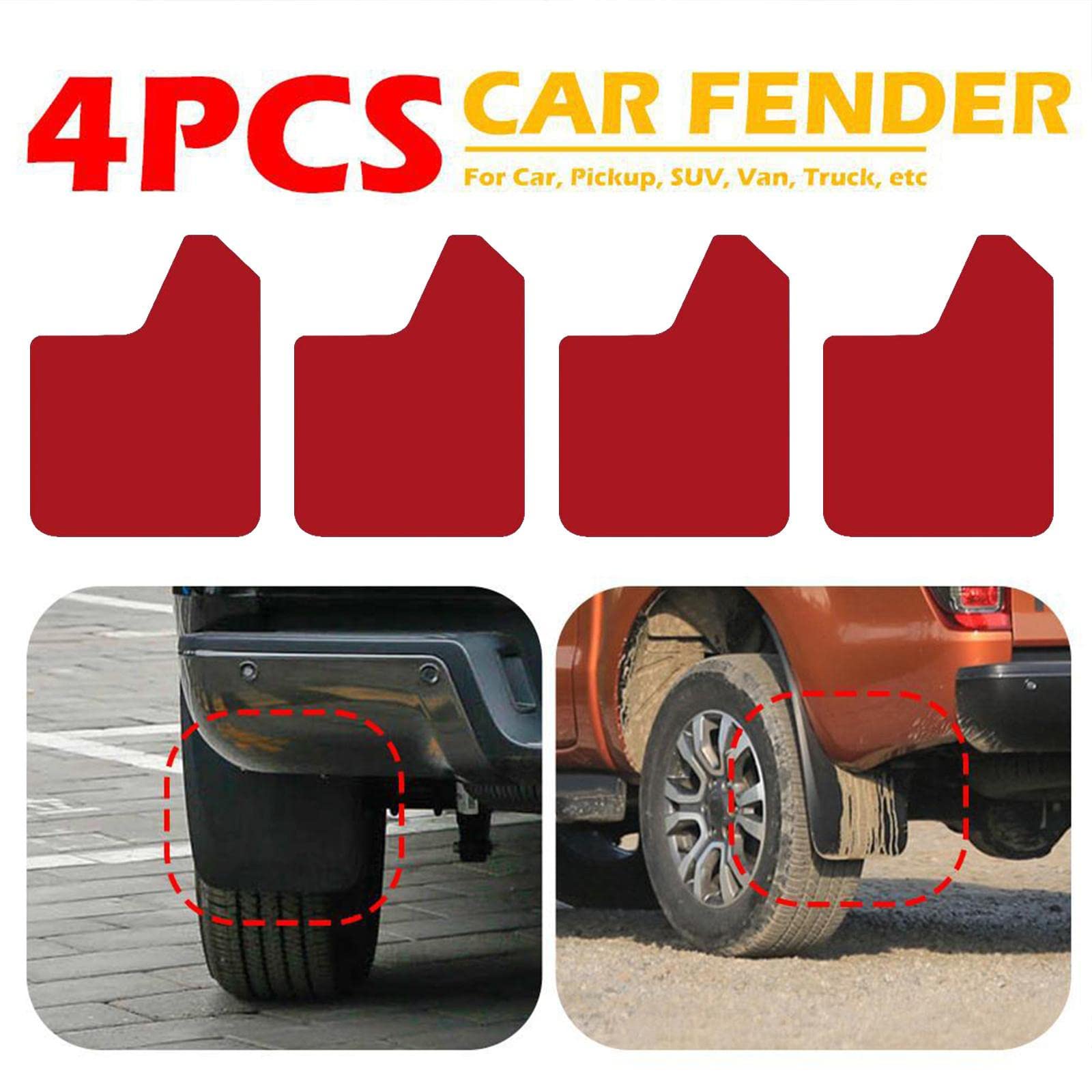 Paraspruzzi Auto Jlceh - 4 Pezzi, Nero, Per SUV E Camion, Antifango E Protezione