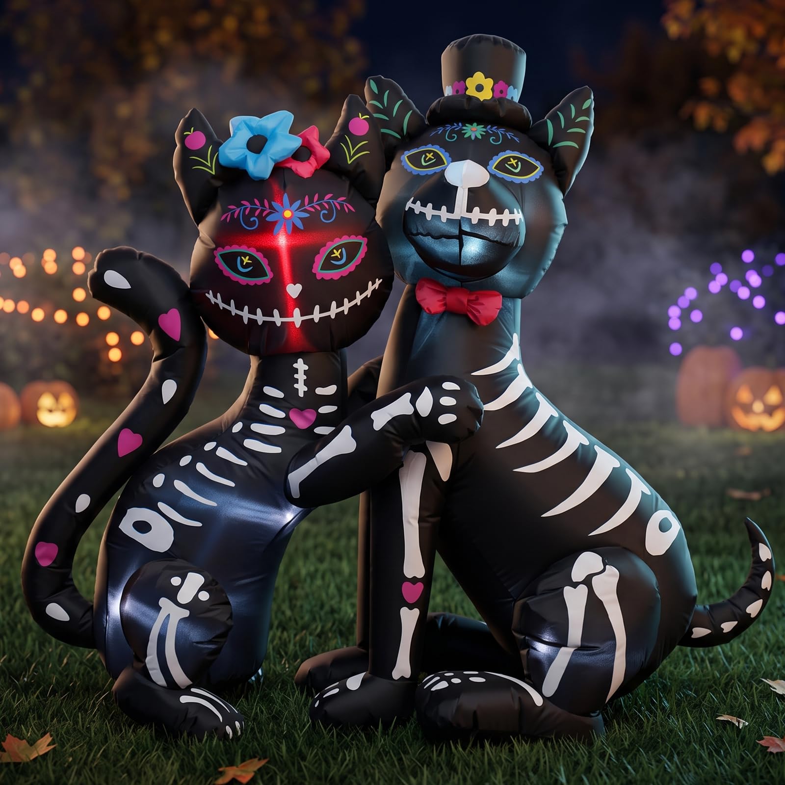 Nadmuchiwane dekoracje na Halloween, Dzień Zmarłych, na Halloween, nadmuchiwane, dekoracje na zewnątrz, z wbudowanymi światłami LED, na podwórko, trawnik, ogród, imprezę