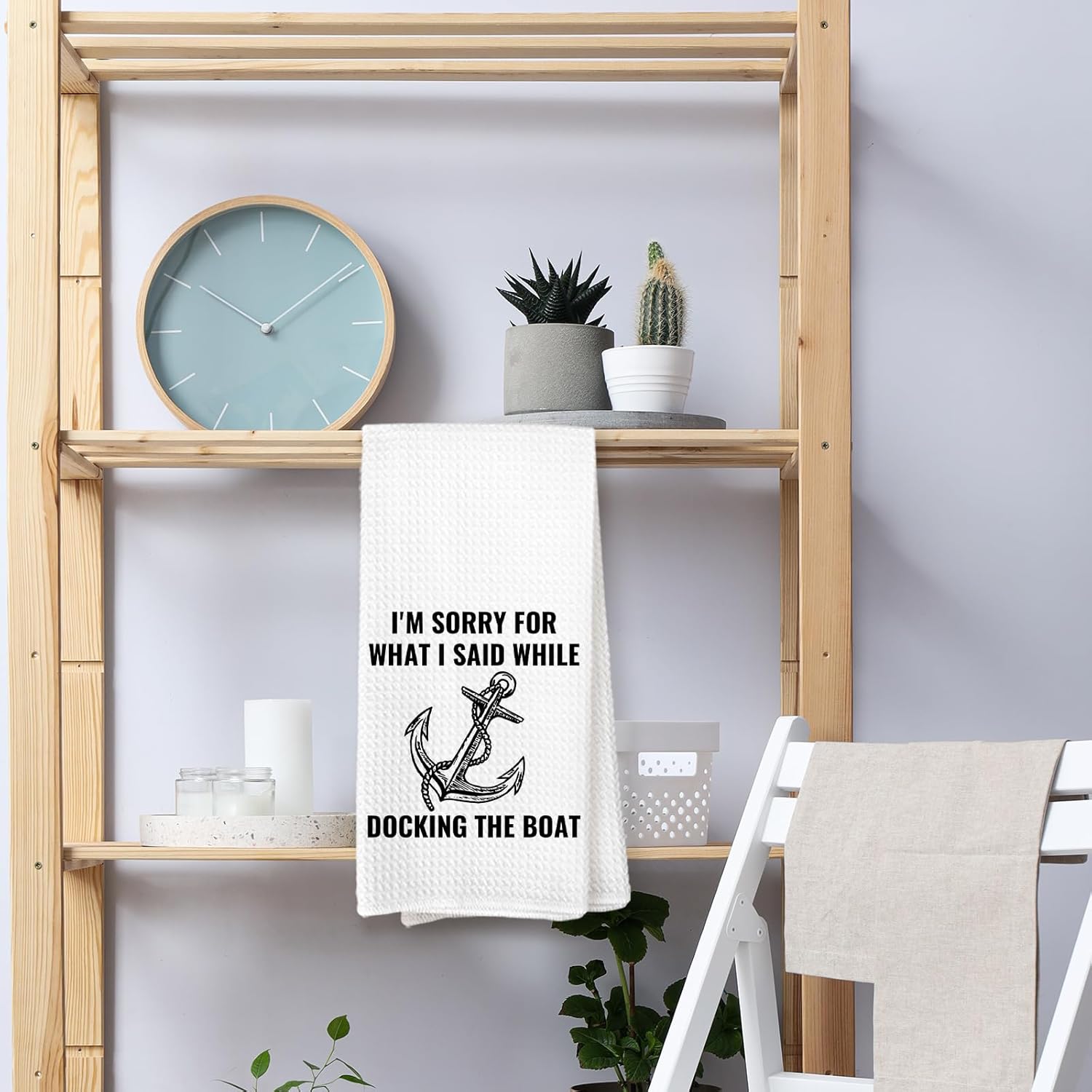 Boat Boating Gifts Kitchen Towel, Nautical Lake House Decor, Boater Sailing Hand Towel for Bathroom, Gifts for Boat Owners - Image 6