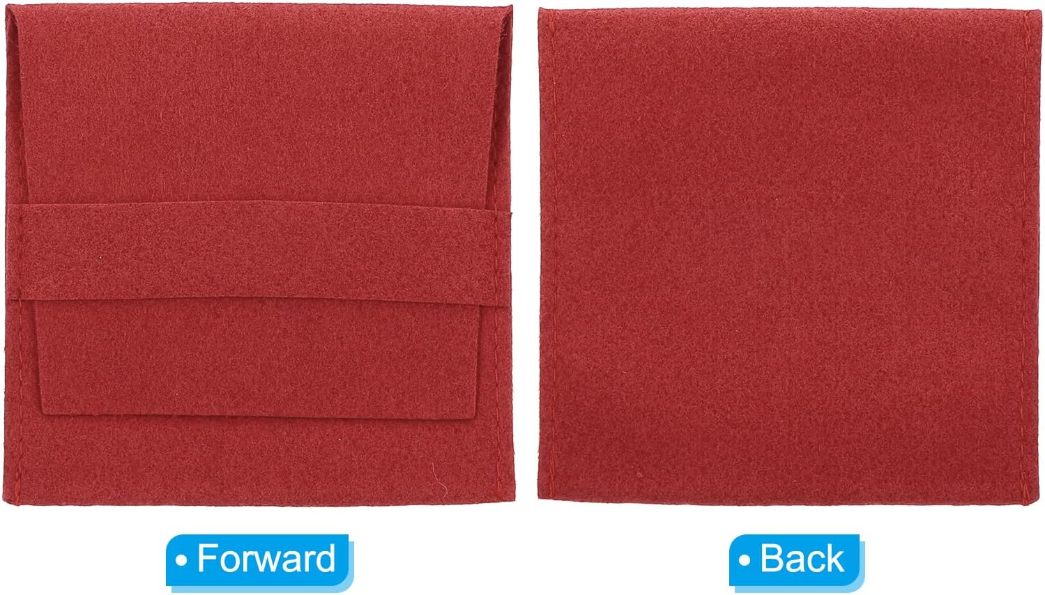 PATIKIL 8x8cm Jewelry Pouches with Band, 20 Pack Microfiber Jewelry Pouches Portable Soft Storage for Necklace Bracelet Earring Watch Rings Brooch, Red
