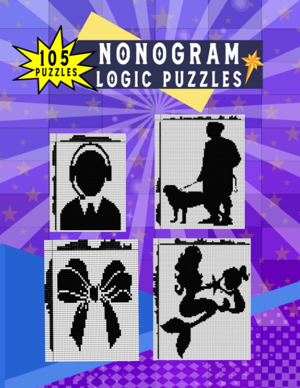 nonogram logic puzzle: griddlers logic puzzles black and white Big Books of Picross or Nonograms Puzzles ; Challenging Hanjie puzzle collection nonogram puzzle book