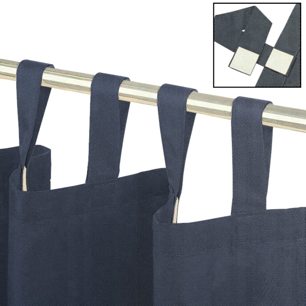 Tenda da Giardino, Impermeabile, per Patio, Balcone, Pergola e Gazebo, Passanti con Chiusura a Strappo, Protezione da Sole, Pioggia e Vento, Blu Marino, 200 x 155 cm, 4 Pezzi
