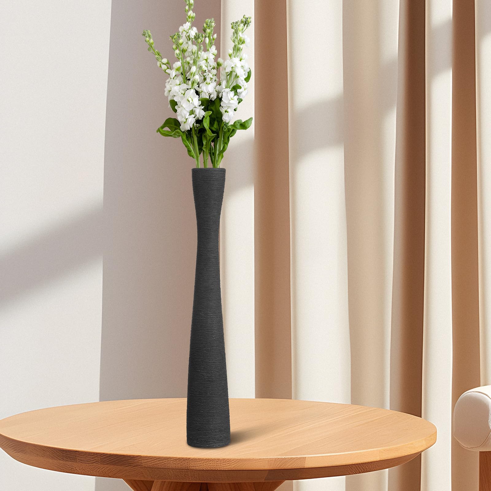 TOYANDONA 2 Stück Hohe Schlanke Keramik Bodenvasen Dekorative Blumenvasen mit Schmalem Hals Natürliche Wohndeko für Wohnzimmer und Büro