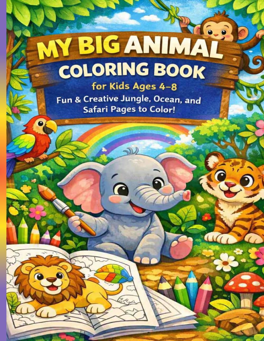 My Big Animal Coloring Book for Kids Ages 4–8: Fun & Creative Jungle, Ocean, and Safari Pages to Color!