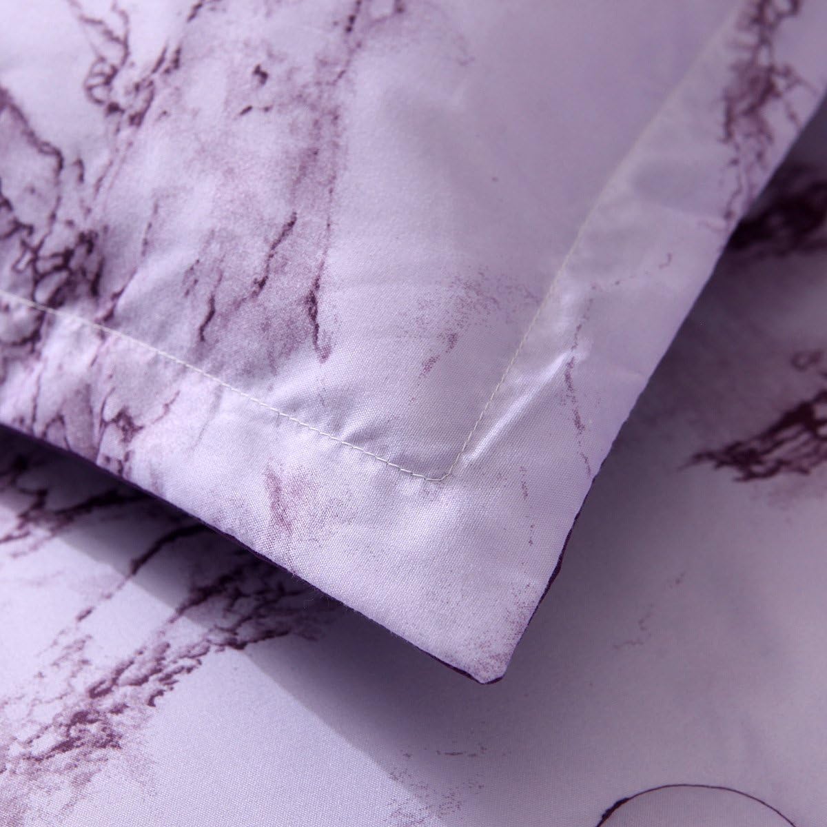 NTBED Marble Comforter Sets Queen Purple Printed 3pcs Bed Set Lightweight Microfiber Bedding Quilt for Adults