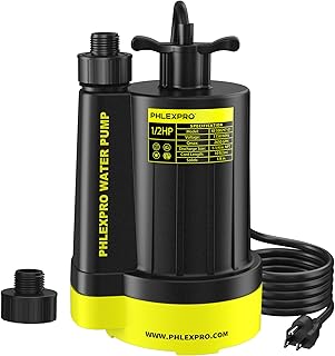 Sump Pump 1/2HP Submersible Water Pump, 2650GPH Utility Pump Thermoplast...