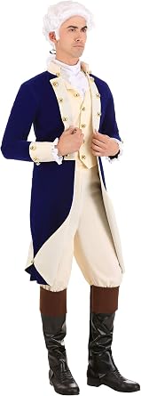 Adult Alexander Hamilton Costume Mens, Founding Father Halloween Outfit, Historical Attire for Parties & Dressup